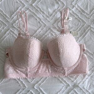 Aerie Pastel Pink Balconette Bra NWT 36D